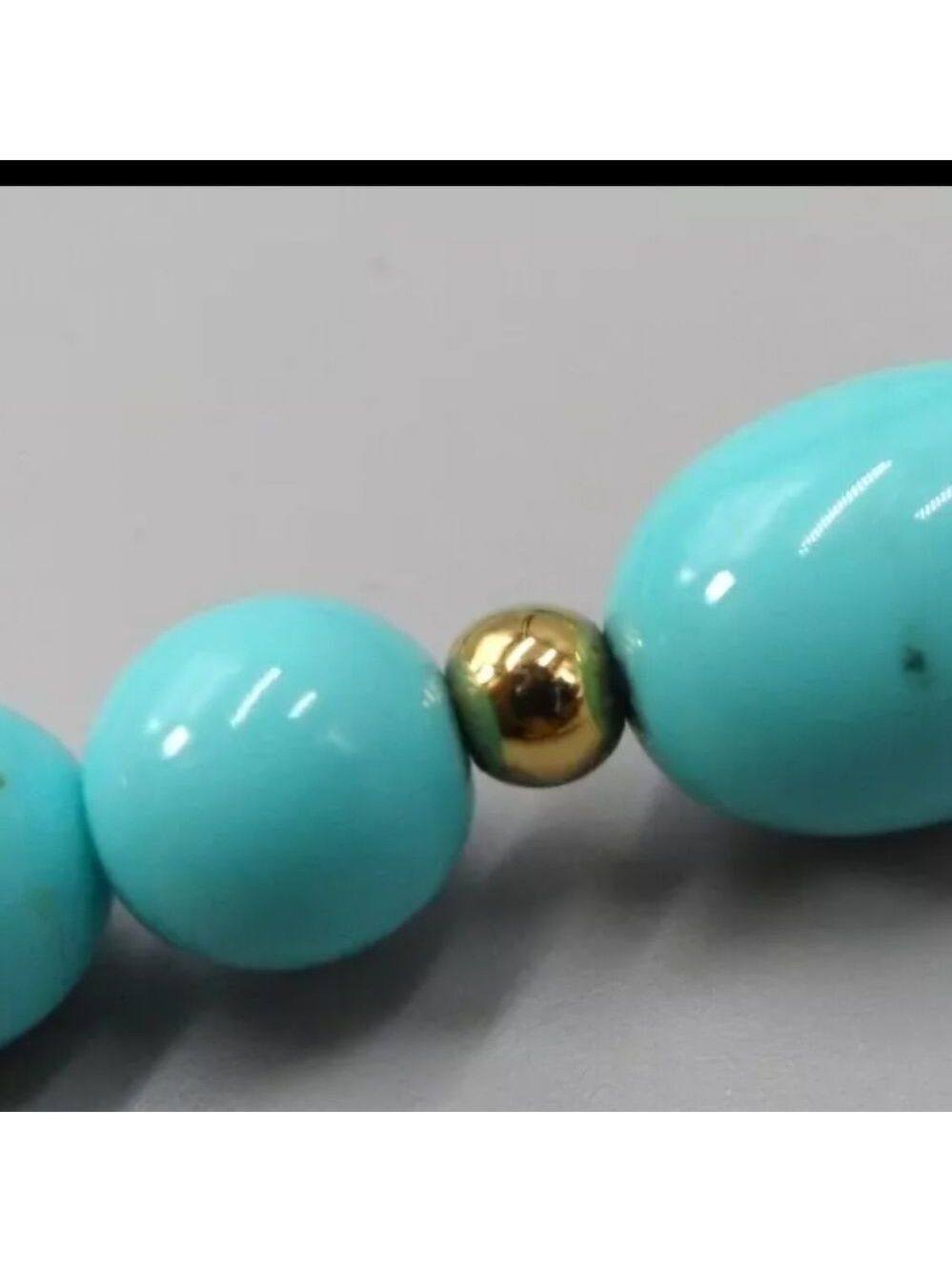 Avon 1983 Turquoise Impressions Necklace Simulated Turquoise Gold Accents Vtg - Picture 6 of 8